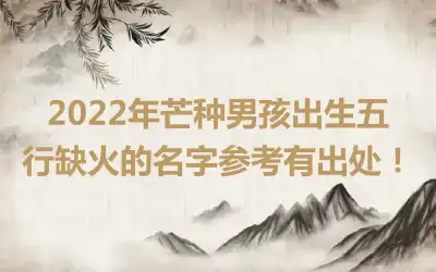 2022年芒种男孩出生五行缺火的名字参考有出处！