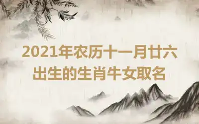 2021年农历十一月廿六出生的生肖牛女取名