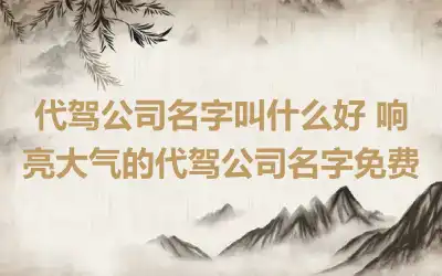 代驾公司名字叫什么好 响亮大气的代驾公司名字免费