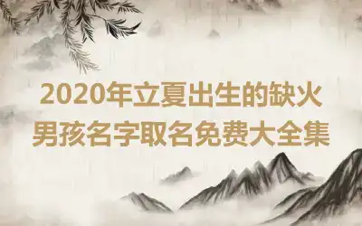 2020年立夏出生的缺火男孩名字取名免费大全集
