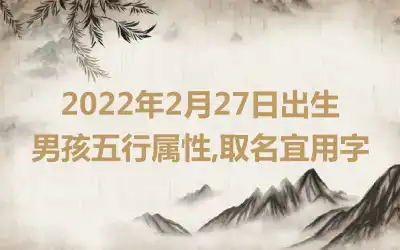 2022年2月27日出生男孩五行属性,取名宜用字