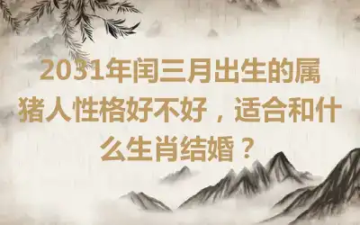 2031年闰三月出生的属猪人性格好不好，适合和什么生肖结婚？