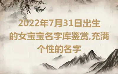 2022年7月31日出生的女宝宝名字库鉴赏,充满个性的名字