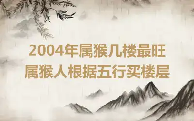 2004年属猴几楼最旺 属猴人根据五行买楼层