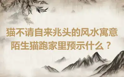 猫不请自来兆头的风水寓意 陌生猫跑家里预示什么？