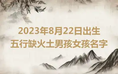 2023年8月22日出生五行缺火土男孩女孩名字