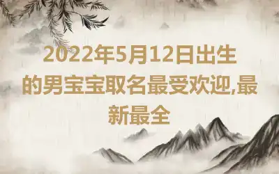2022年5月12日出生的男宝宝取名最受欢迎,最新最全