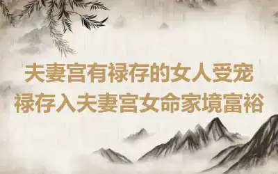 夫妻宫有禄存的女人受宠 禄存入夫妻宫女命家境富裕