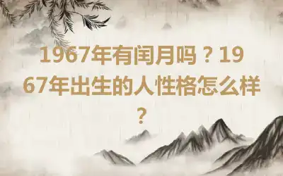 1967年有闰月吗？1967年出生的人性格怎么样？