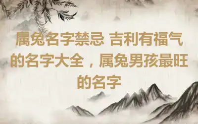 属兔名字禁忌 吉利有福气的名字大全，属兔男孩最旺的名字