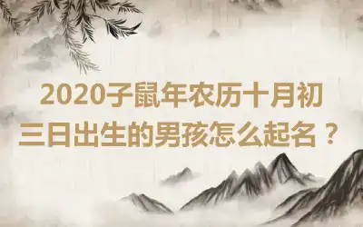 2020子鼠年农历十月初三日出生的男孩怎么起名?