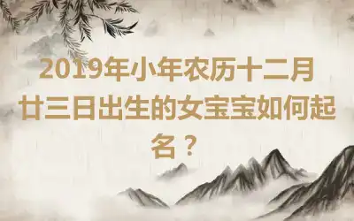 2019年小年农历十二月廿三日出生的女宝宝如何起名？