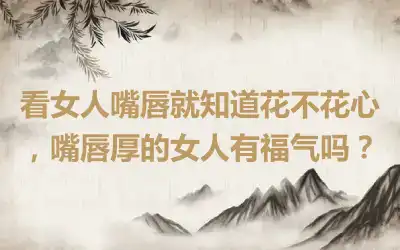 看女人嘴唇就知道花不花心，嘴唇厚的女人有福气吗？
