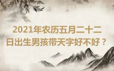 2021年农历五月二十二日出生男孩带天字好不好？