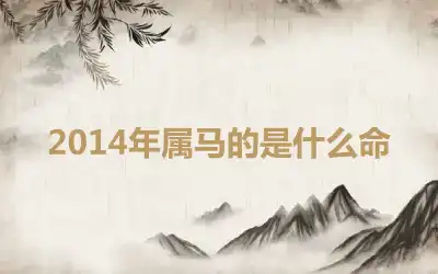 2014年属马的是什么命