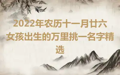 2022年农历十一月廿六女孩出生的万里挑一名字精选