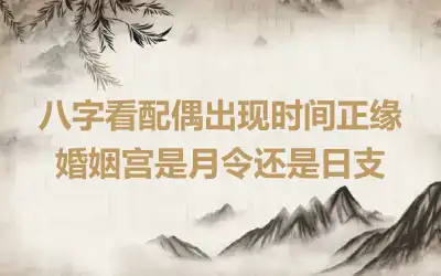 八字看配偶出现时间正缘 婚姻宫是月令还是日支