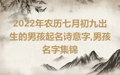 2022年农历七月初九出生的男孩起名诗意字,男孩名字集锦