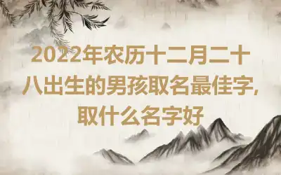 2022年农历十二月二十八出生的男孩取名最佳字,取什么名字好