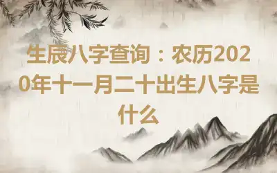 生辰八字查询：农历2020年十一月二十出生八字是什么