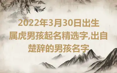 2022年3月30日出生属虎男孩起名精选字,出自楚辞的男孩名字