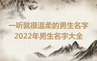 一听就很温柔的男生名字 2022年男生名字大全