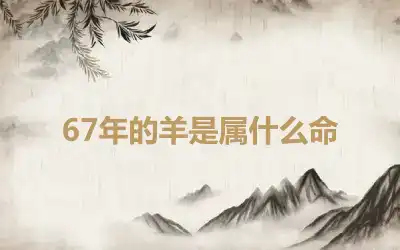 67年的羊是属什么命