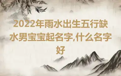 2022年雨水出生五行缺水男宝宝起名字,什么名字好