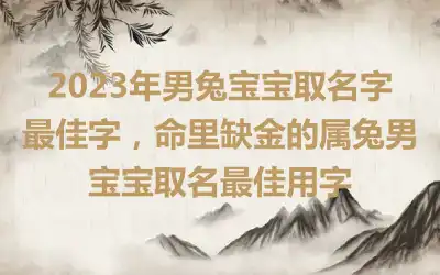 2023年男兔宝宝取名字最佳字，命里缺金的属兔男宝宝取名最佳用字