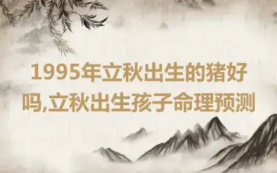 1995年立秋出生的猪好吗,立秋出生孩子命理预测