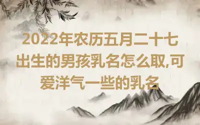 2022年农历五月二十七出生的男孩乳名怎么取,可爱洋气一些的乳名