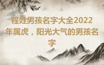 程姓男孩名字大全2022年属虎，阳光大气的男孩名字