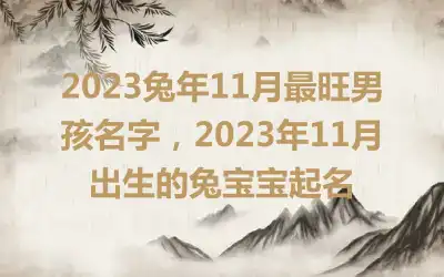 2023兔年11月最旺男孩名字，2023年11月出生的兔宝宝起名