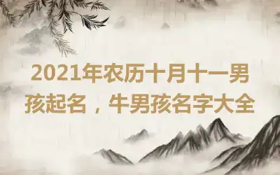 2021年农历十月十一男孩起名,牛男孩名字大全