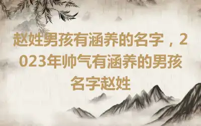 赵姓男孩有涵养的名字，2023年帅气有涵养的男孩名字赵姓