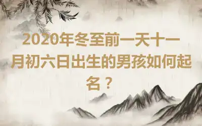 2020年冬至前一天十一月初六日出生的男孩如何起名？