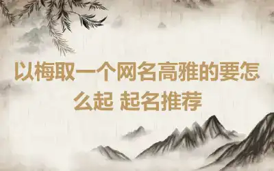 以梅取一个网名高雅的要怎么起 起名推荐