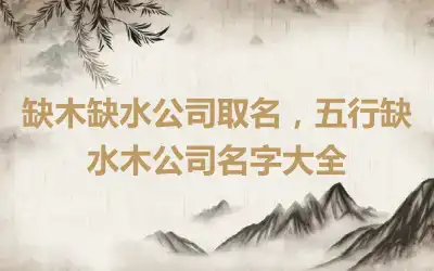 缺木缺水公司取名，五行缺水木公司名字大全