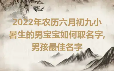 2022年农历六月初九小暑生的男宝宝如何取名字,男孩最佳名字
