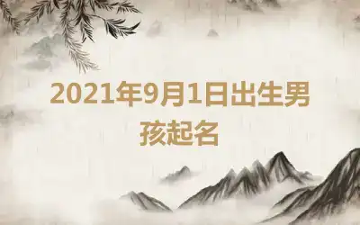 2021年9月1日出生男孩起名