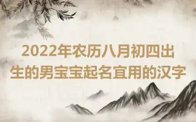 2022年农历八月初四出生的男宝宝起名宜用的汉字