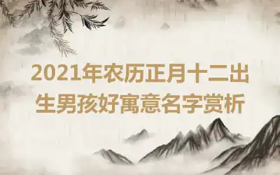 2021年农历正月十二出生男孩好寓意名字赏析