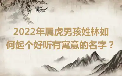 2022年属虎男孩姓林如何起个好听有寓意的名字？