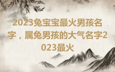 2023兔宝宝最火男孩名字，属兔男孩的大气名字2023最火