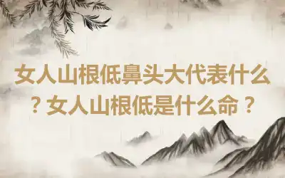 女人山根低鼻头大代表什么？女人山根低是什么命？