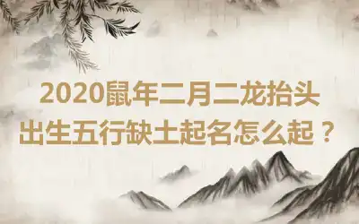 2020鼠年二月二龙抬头出生五行缺土起名怎么起?