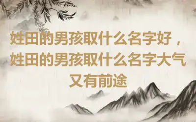 姓田的男孩取什么名字好，姓田的男孩取什么名字大气又有前途