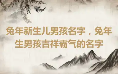 兔年新生儿男孩名字，兔年生男孩吉祥霸气的名字