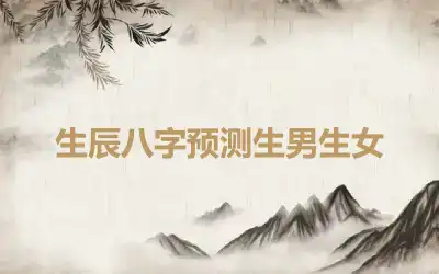 生辰八字预测生男生女