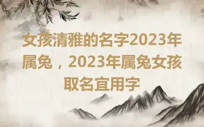 女孩清雅的名字2023年属兔，2023年属兔女孩取名宜用字